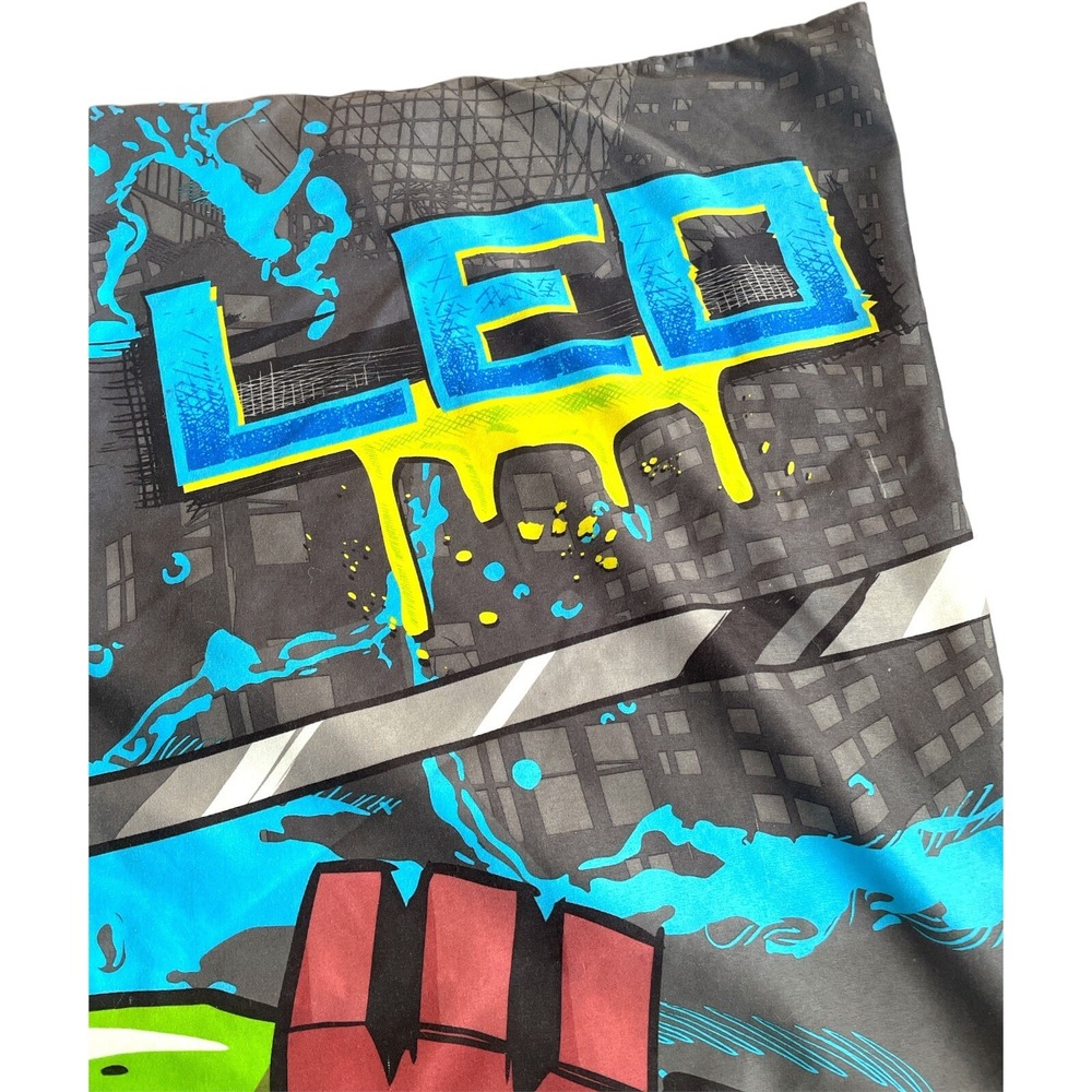 VINTAGE NICKELODEON Colorful NINJA TURTLE "Raph" "Leo" BED PILLOW CASE - Picture 2 of 6